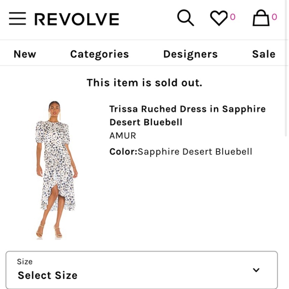 Trissa Ruched Dress × 1
Sapphire Desert Bluebell / 8